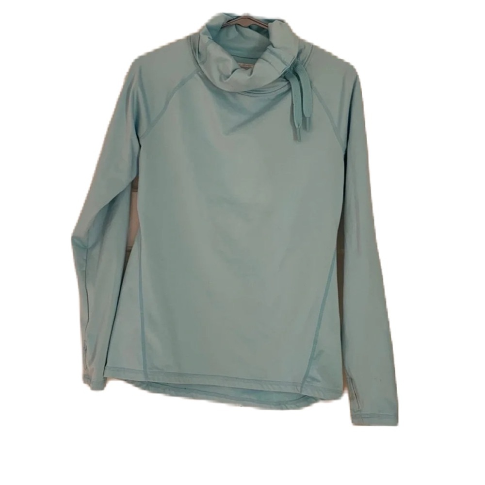 Layer8 cowl neck workout top dri fit quick dry long‎ sleeve lined thumb holes M